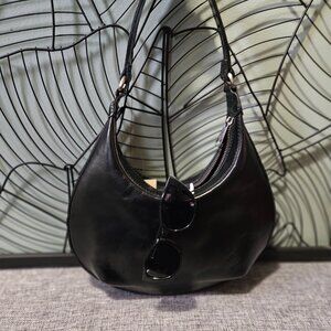 Patricia Nash | Black Leather Coco Crescent Hobo Bag - NWT